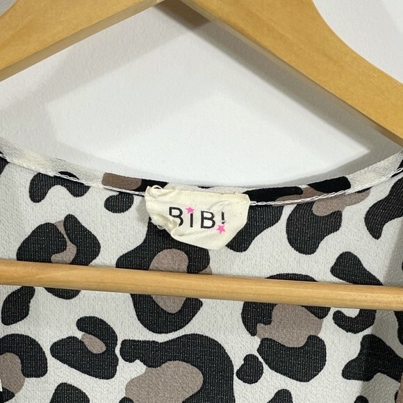 IVORY/BROWN LEOPARD PRINT KIMONO WITH RUFFLE SLEEVE - Picture 8 of 11